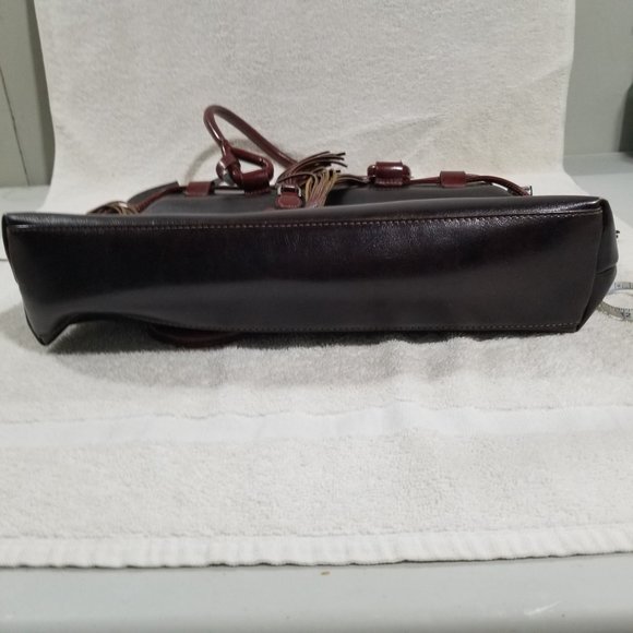 La Pailipe vintage brown large leather trim purse - Picture 5 of 11
